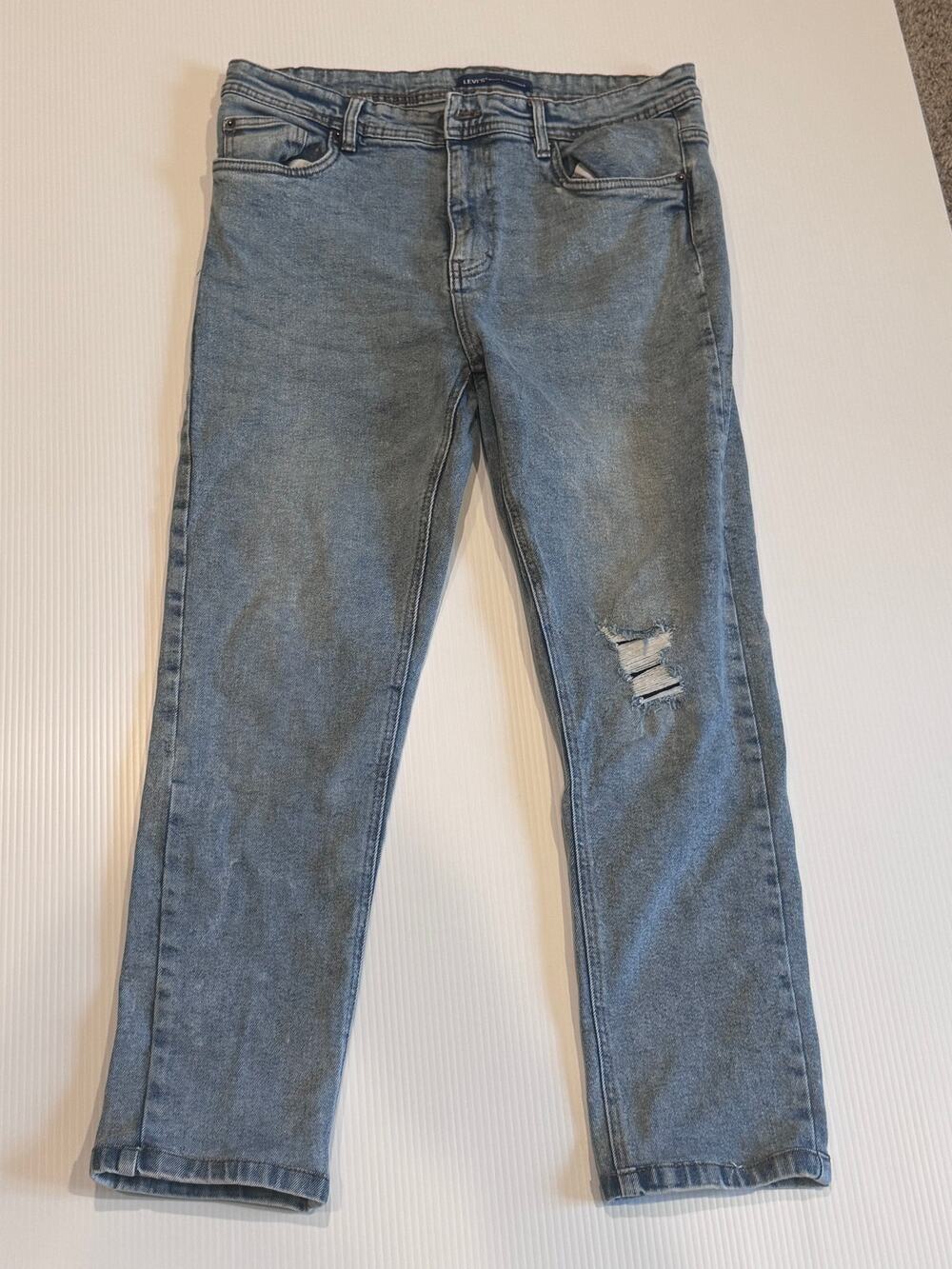 Levi's Made & Crafted 511 Slim Fit Jeans Men's 34x32 Light Wash Distressed